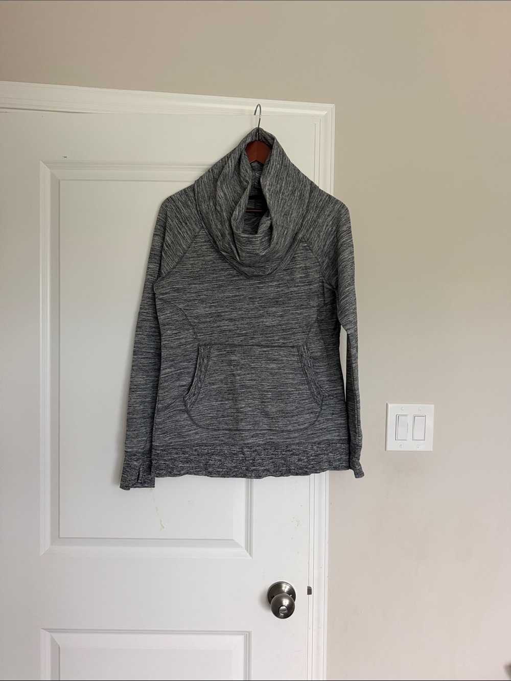 Cozy Gray Cowl Neck Women's Sweatshirt